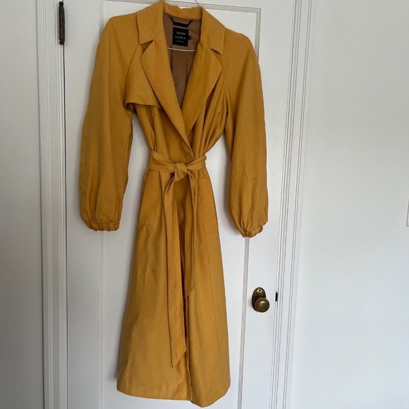 John Lewis Long Trench Coat in Yellow | SIze Medium - Picture 2 of 11